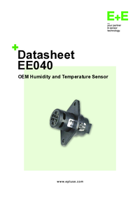 Thumbnail of document Data Sheet - EE040 - OEM Humidity and Temperature Sensor